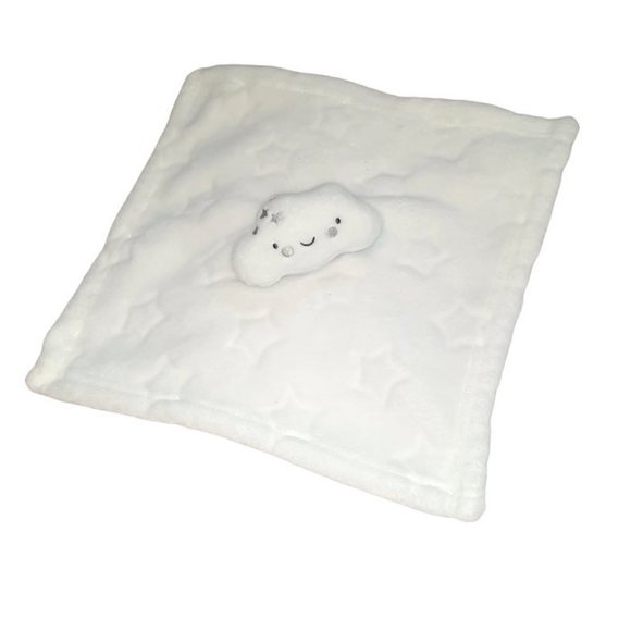 2021 Primark Cares Cloud Stars Baby Lovey White Security Blanket 12" X 12" - Picture 2 of 4